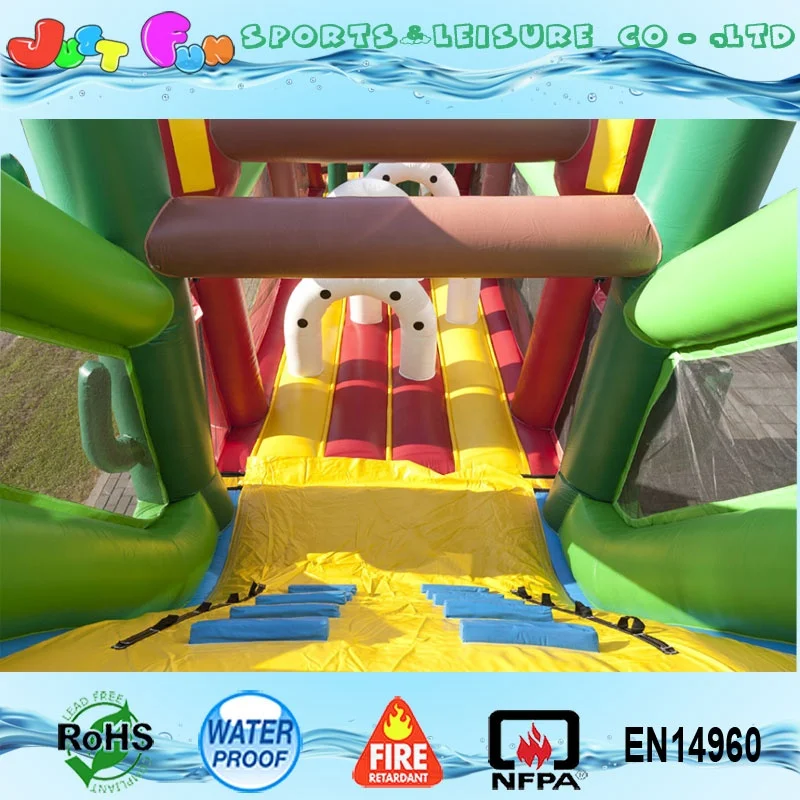 Interesting cow boy bouncy house slide obstacle course for kid and adult