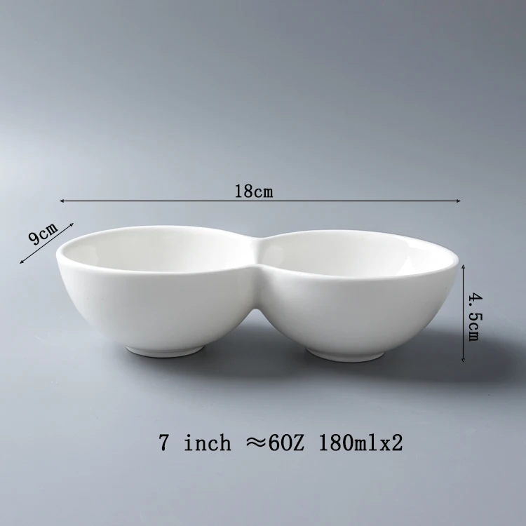 15 inch Ceramics tableware Three Round Sauce bowls Hotel ceramic dinner Snacks 3 parts round dinner set porcelain Bowl