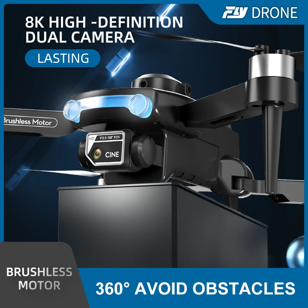8k high definition brushless gesture recording optical flow localization intelligent follow obastacle avoidance mini rc drone