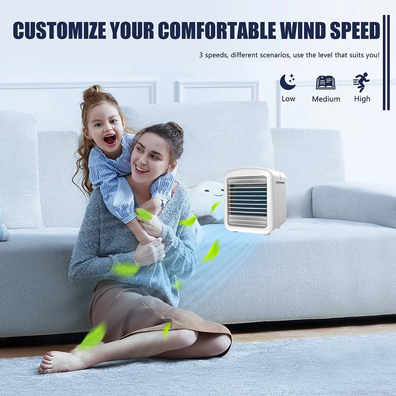 Personal family room desktop rapid cooling spray steam water cooling fan three-speed timing off air cooler suitable for outdoor