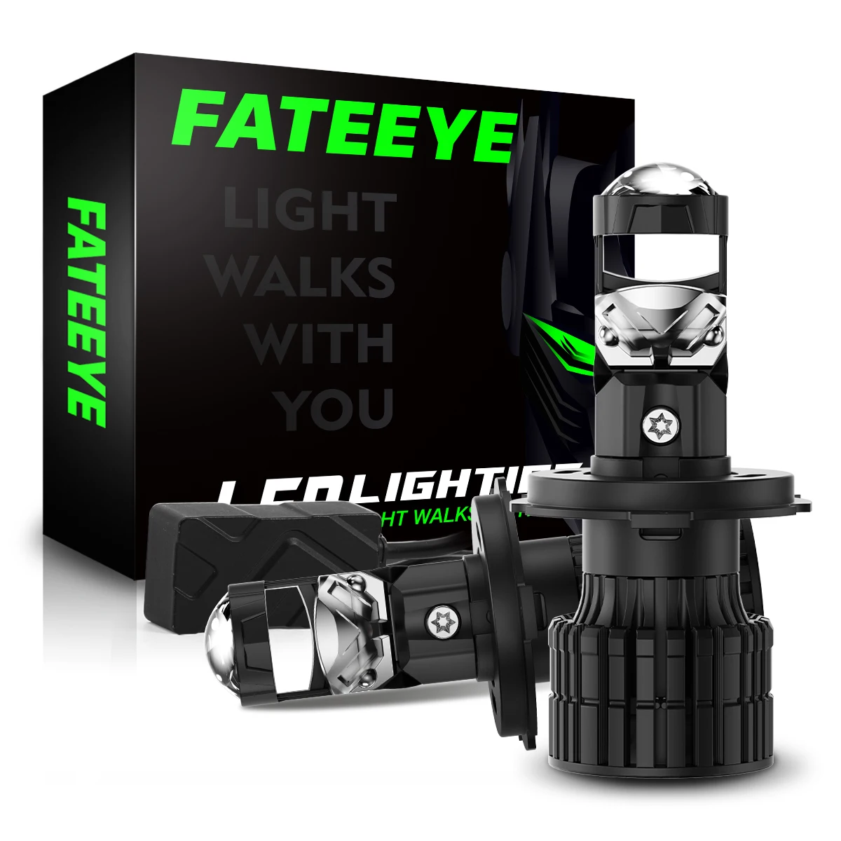 Fateey H4 9005 9006 LED Car Headlight Bulbs 6500k Lens Auto Lamp H4 High Low Beam Cars Motorcycle Led Headlight