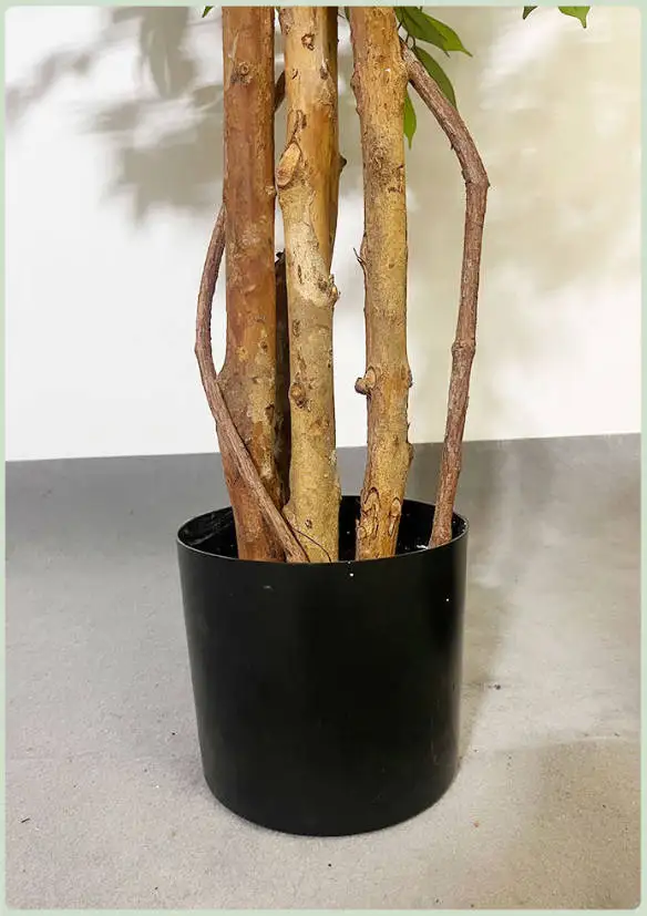 Factory Wholesale Artificial Banyan with Natural Trunk Realistic Silk Banyan Leaves  Artificial Plants for Home Indoor Decor
