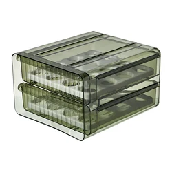 Bpa Free Two Layers Egg Container Custom Clear Plastic Fridge Storage Drawer Refrigerator Organizer Pull Out with Lids For Egg