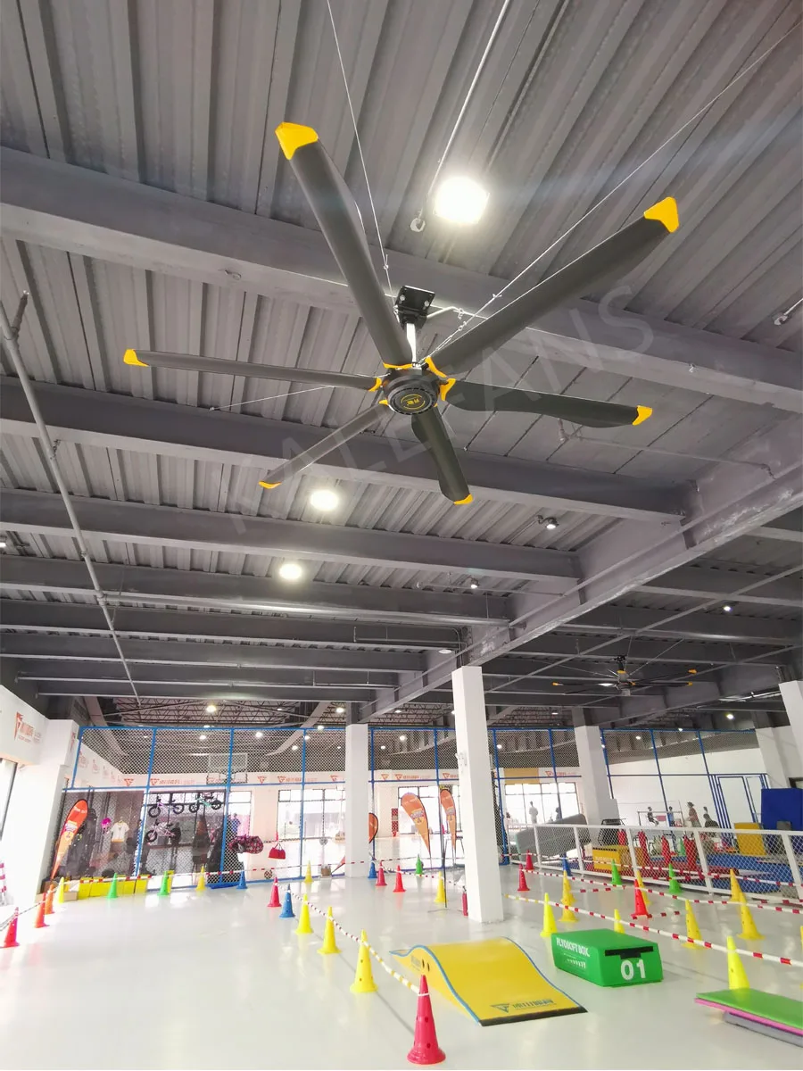 Kale Pmsm Motor 2m/2.5m/3m 6 Aluminum Wave Blades Big Hvls Ceiling Fan for Commercial