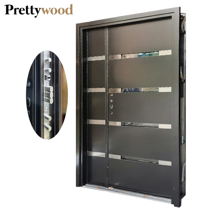 Luxury Modern House Bullet Proof Design Front Entrance Exterior Armor Metal Security Steel Door