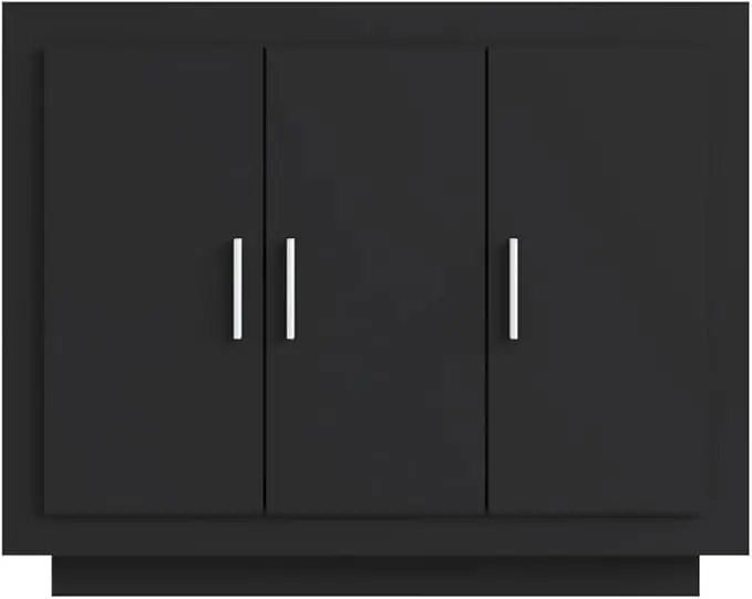 MAY HOME Furniture Wood Black - Modern and Elegant Home Storage Cabinet with Shelves and Doors, Easy to Clean