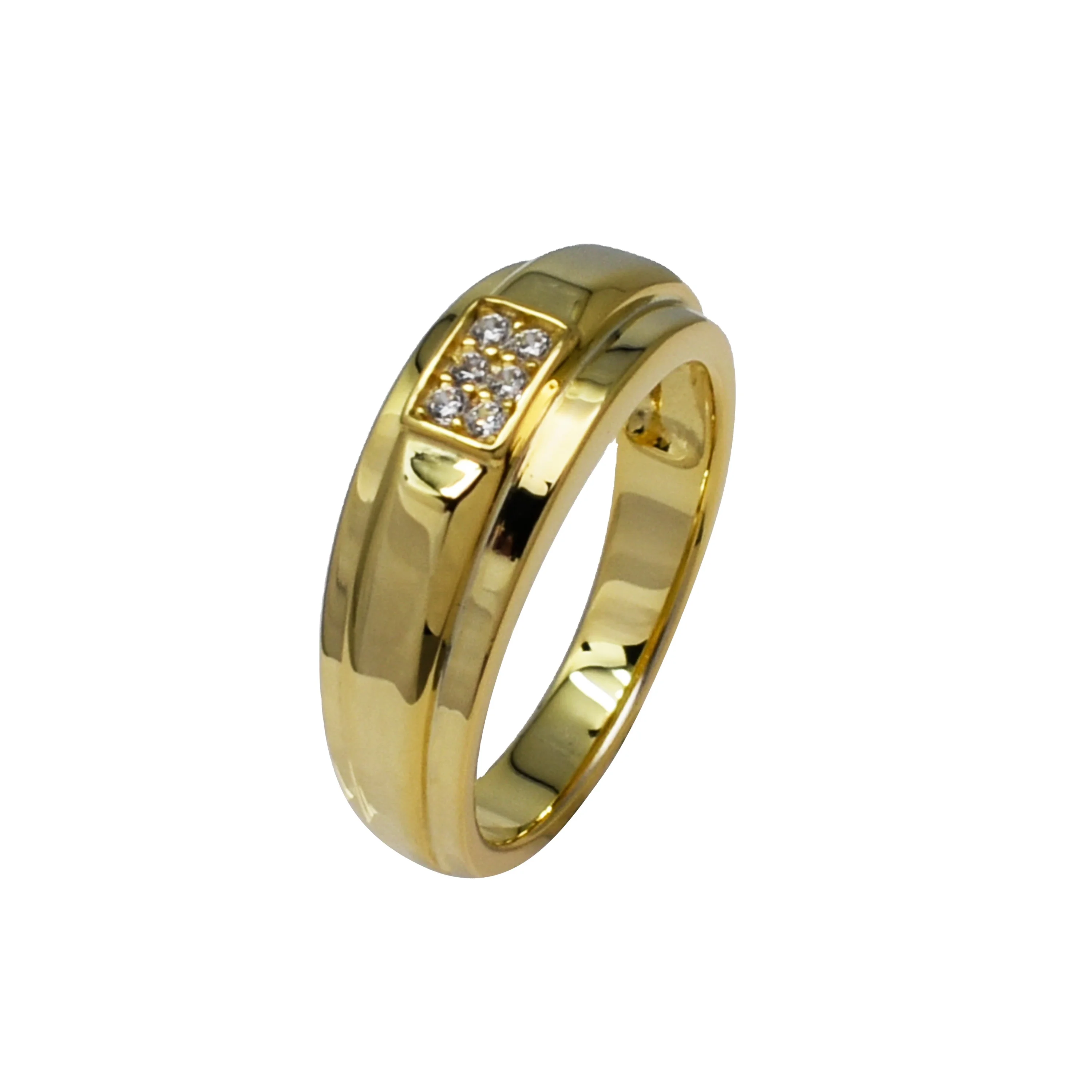 Best Selling Men Jewelry Saudi Arabic 18k Gold Plated Noble Man Engagement Band Finger Ring