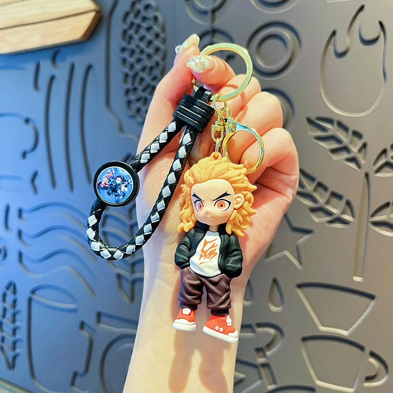 Cheap Wholesale Cute Kawaii 3D Silicon Keychain Demon Killer Anime Rubber Characters Soft PVC Keychain