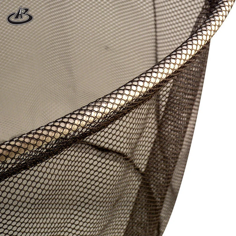 Black Knotless Net Stainless Handle Nylon Fishing Landing Net PVC Coating Fly Fishing Landing Net For Rustproof