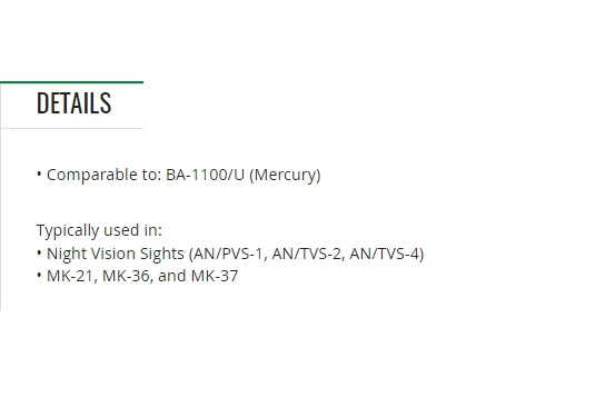 ENNOPOL BT-70199 (BA-3100/U) 7.5V Zinc Manganese Dioxide Battery for AN/PVS-1 AN/TVS-2/-4 MK-21 MK-36/37
