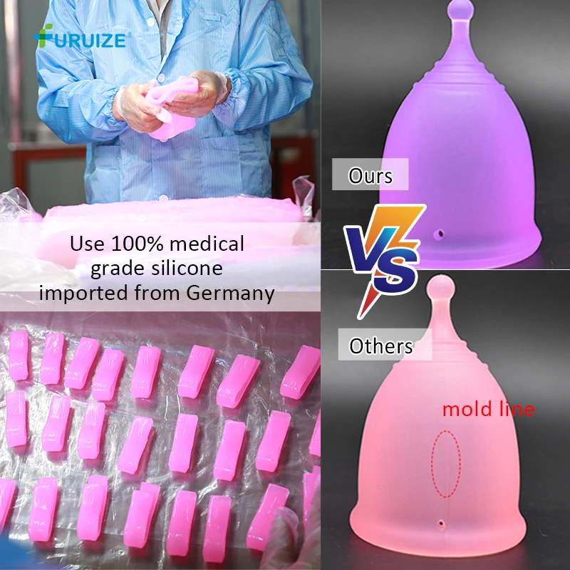 10 Color ISO 13485 100% Medical Silicone menstrual cups set Lady Period cup Reusable Menstrual Cup disc Bag kit