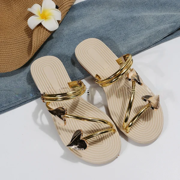 Best selling fashionable flat slides shoes summer flats sandals for women