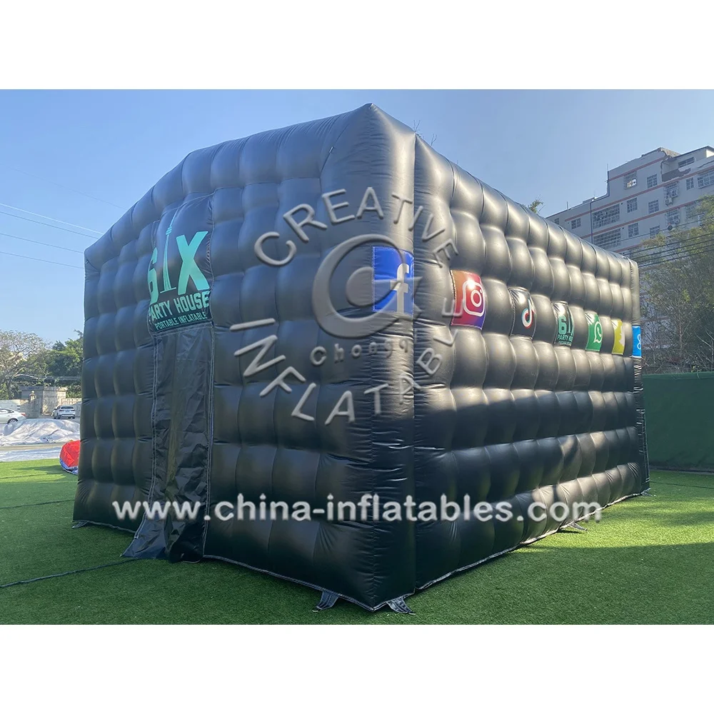 Popular Portable Inflatable Nightclub Disco Lighting Music Bar Inflatable Cube Party Tent for Event