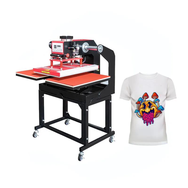 pneumatic double station heat press machine heat press machine double hydraulic double action press machine