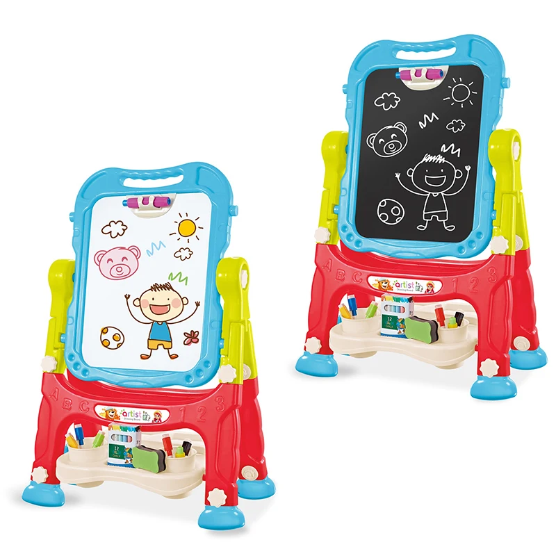 Пластиковая Волшебная картина мольберт набор доска и белая Двусторонняя образовательная детская магнитная для рисования