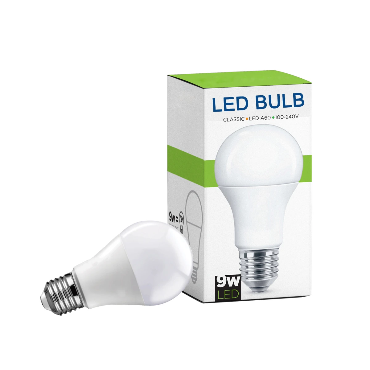 LED BULB factory OEM lighting A60 9w e27 b22 base led bulb lamp