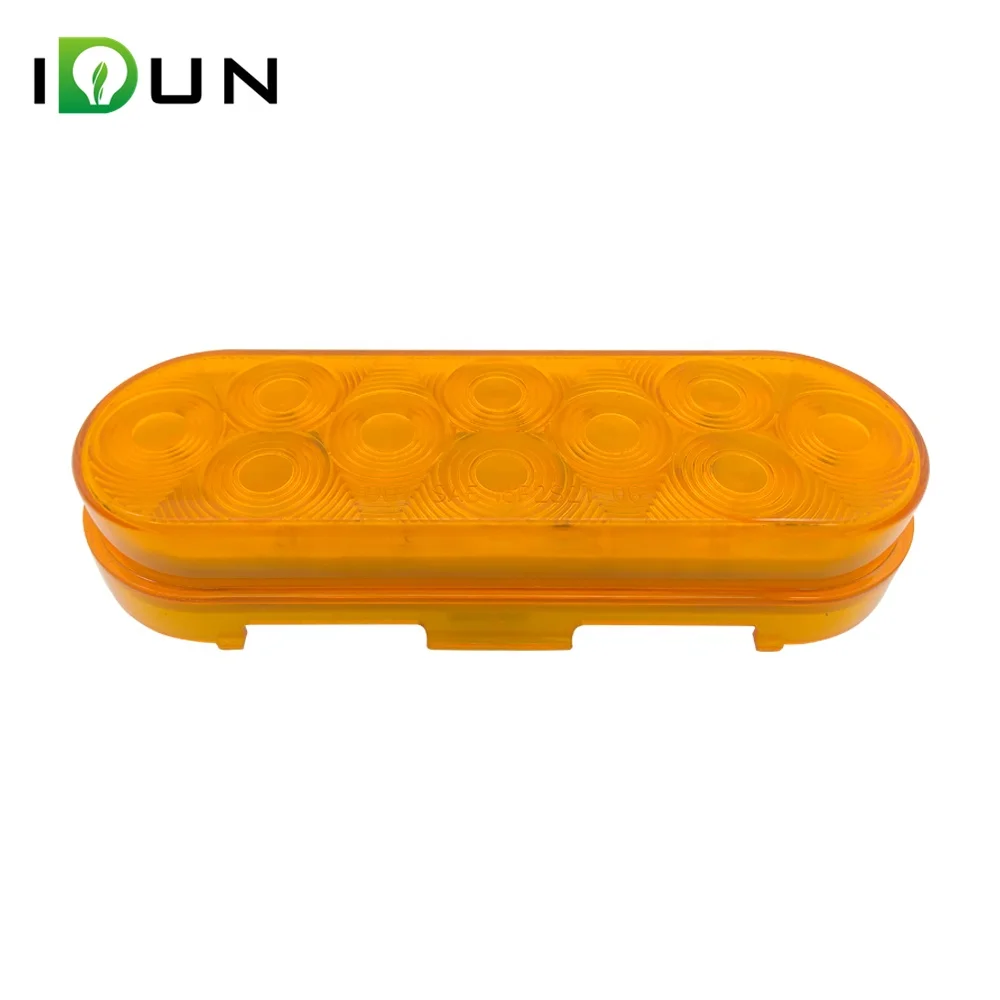 
DOT SAE E-mark approved Amber/Red 6 inch oval piranha 10 led truck trailer light 