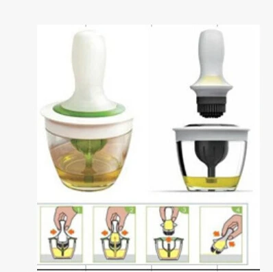 Hot Sell food grade Silicone Honey Oil Basting Brush Bottle Set Basting BBQ Kitchen Tool