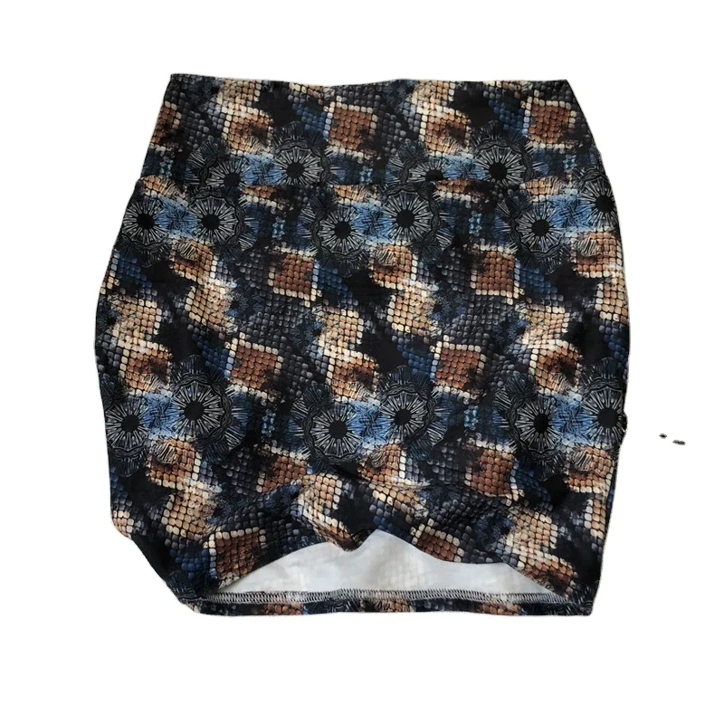 Wholesale Spring Summer fashion women casual wear custom print Clothing super soft lady apparel snake skin design mini skirts