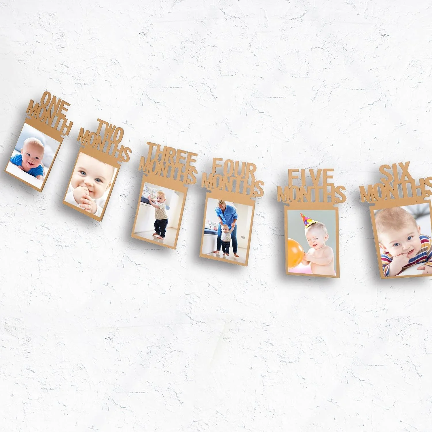 [Pre-strung |Single Set Packed] One Year Old Baby Birthday Banner Photo Flags Birthday Party Decorations For Kids Boys Girls