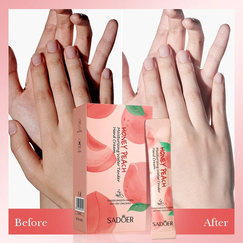 SADOER Hand Moisturizing Smoothing Tender Lotion Honey Peach Extract Nourish Anti Cracking Brighten Hand Cream