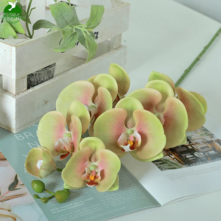 Fake Faux Phalaenopsis Orchid Artificial Flowers Wedding Single Stem Real Touch Latex Butterfly Orchid Wedding Decoration