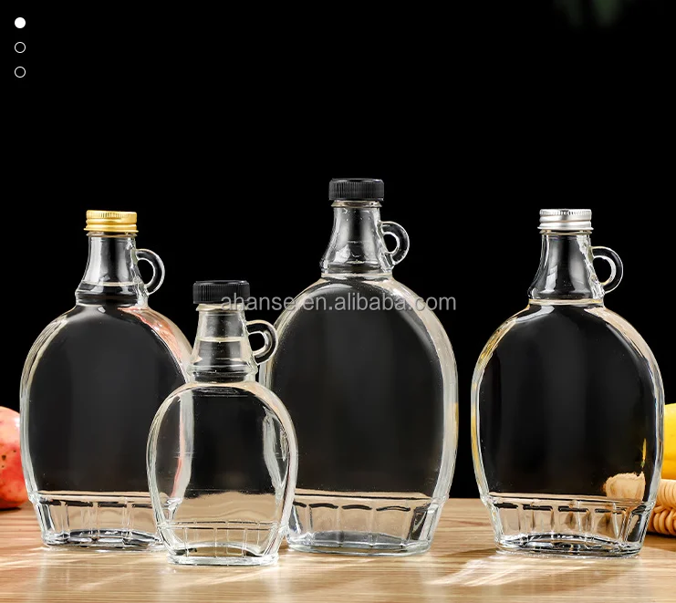150ml 250ml 375ml 500ml food grade  maple syrup glass bottle for syrup with different cap