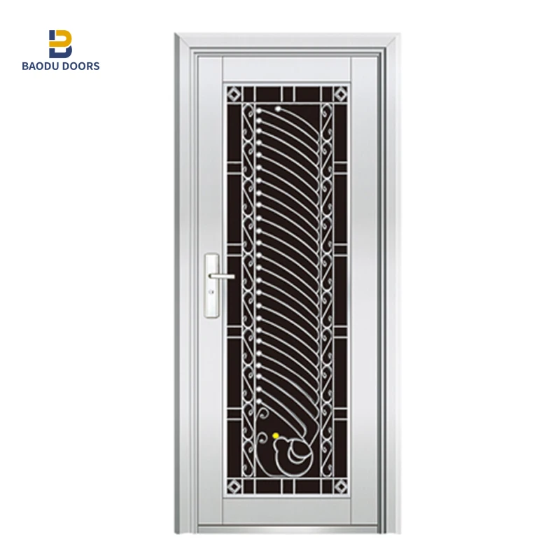 Stainless steel security door for houses exterior durable waterproof glass main entrance doors front entry gate door design