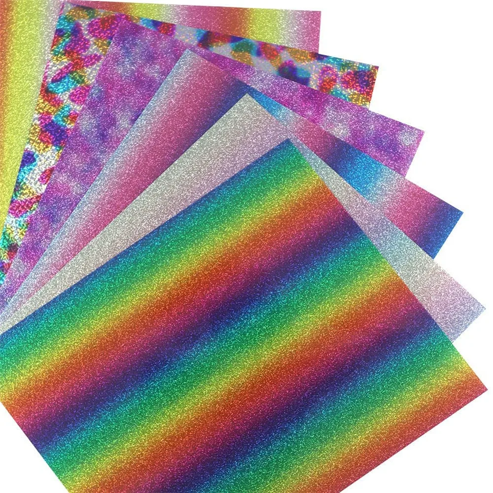 Free Sample Hot Sale HTV Roll Korea Multi Color Strip Glitter Heat Transfer Vinyl Roll