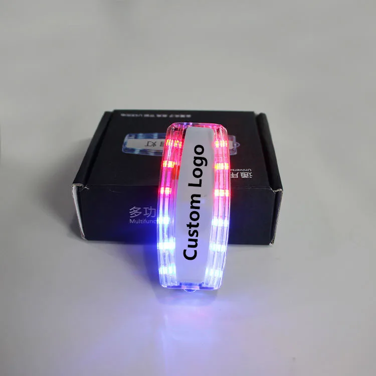 Red Blue White Light Charging LED Multifunction Clip Flashing Warning Safety Shoulder Light Emergency Lighting