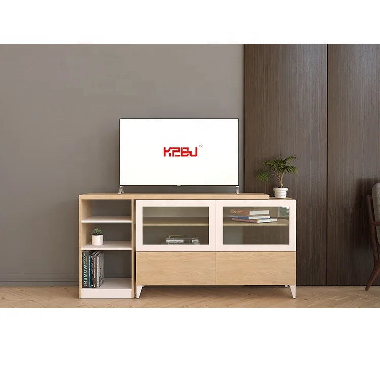 
New Modern Low Price Multifunctional Wooden MDF Glass Retractable TV Stand 