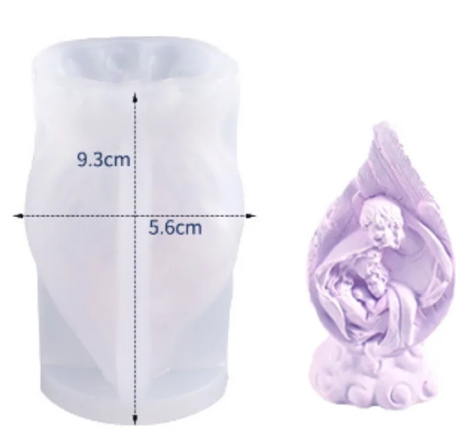Early Riser Jesus Birth Resin Mold DIY Gum Drops Family Aromatherapy Candle Silicone Mold