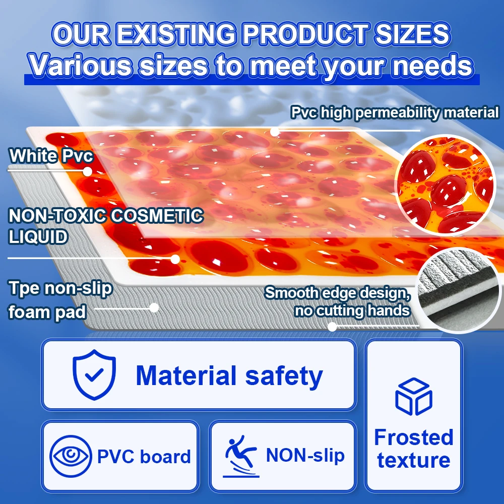 HF Sensory Educational Toy 12 Inch Colorful 3D Textured Liquid Floor Art Mat Liquid Sensory Floor Play Tiles For Autistic kids