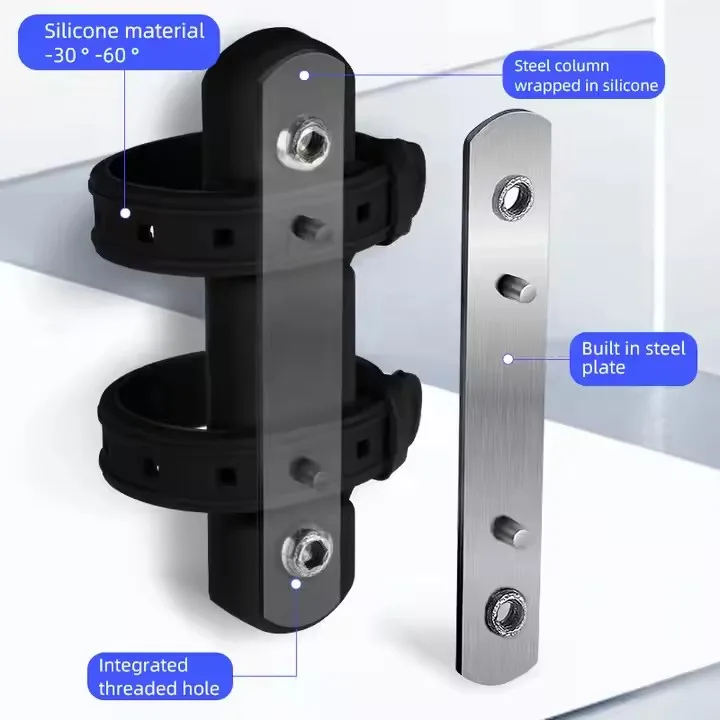 XUNTTING Bicycle Water Bottle Mount Adaptor Silicone Gel Bandage Kettle Cage Strap Seatpost Fork Frame Install Holder Adapter