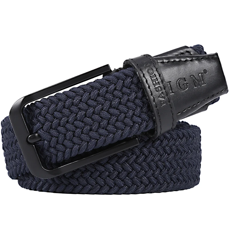 IGM Customized Wholesale High Quality Polyester Knitted Elastic Braided Mens Rope Fashion Casual Fabric Belt