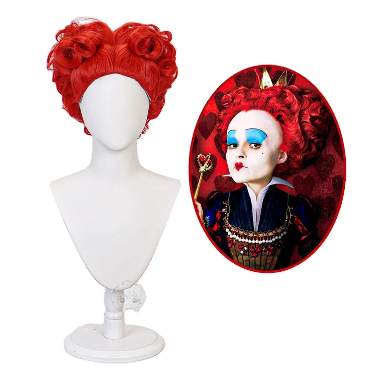 Funtoninght party supplies Alice in Wonderland cosplay wigs short hair The Red Queen synthetic wigs for cosplay lovers