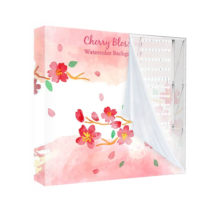 Trade show exhibition booth backdrop 8ft 10ft 10x10 aluminum frame fabric led lightbox pop up display backlit frame exhibition