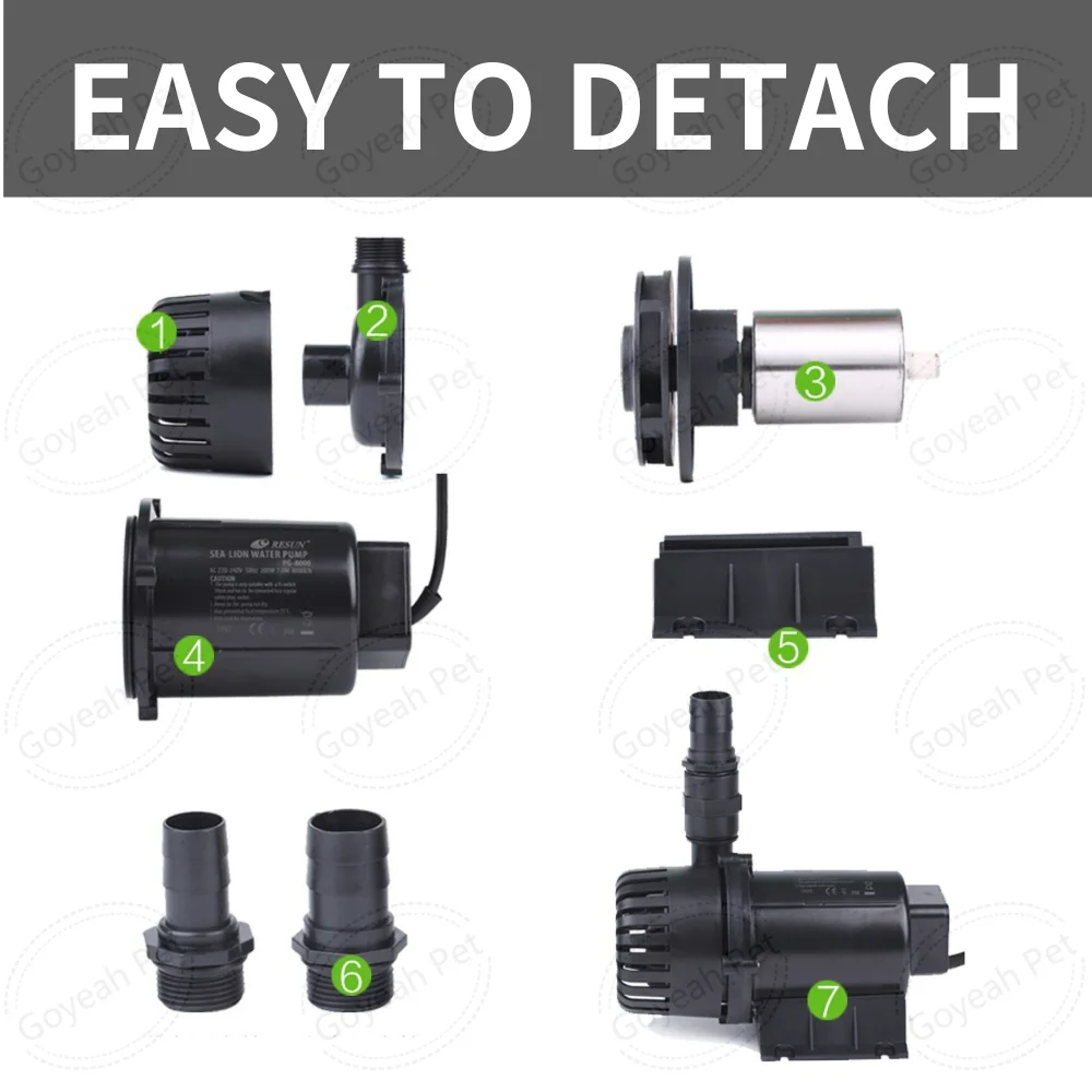 RESUN PG 6000 12000 28000 Submersible Water Pump High Power Aquarium Pond Pump