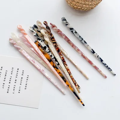 Fashion Chinese Style Hair Sticks Vintage Acetate Chopstick Women Hairpins Hair Clips Pins Wedding Hair Jewelry Accessories