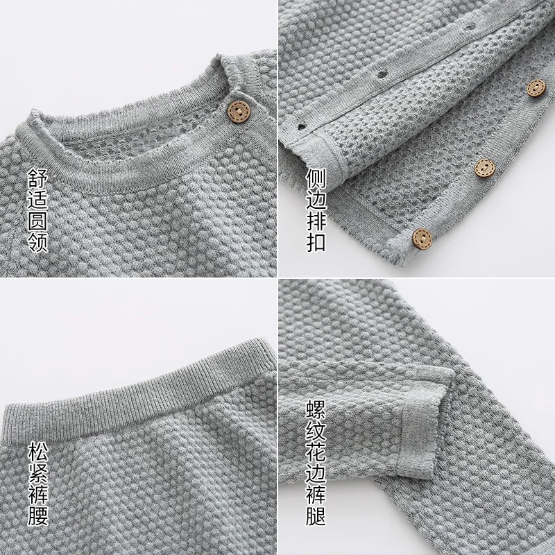 Baby Boy Girl Clothes Sets Spring Newborn Baby Girl Clothing Tops + Pant Outfits Knit Sweater Baby Pajamas Set