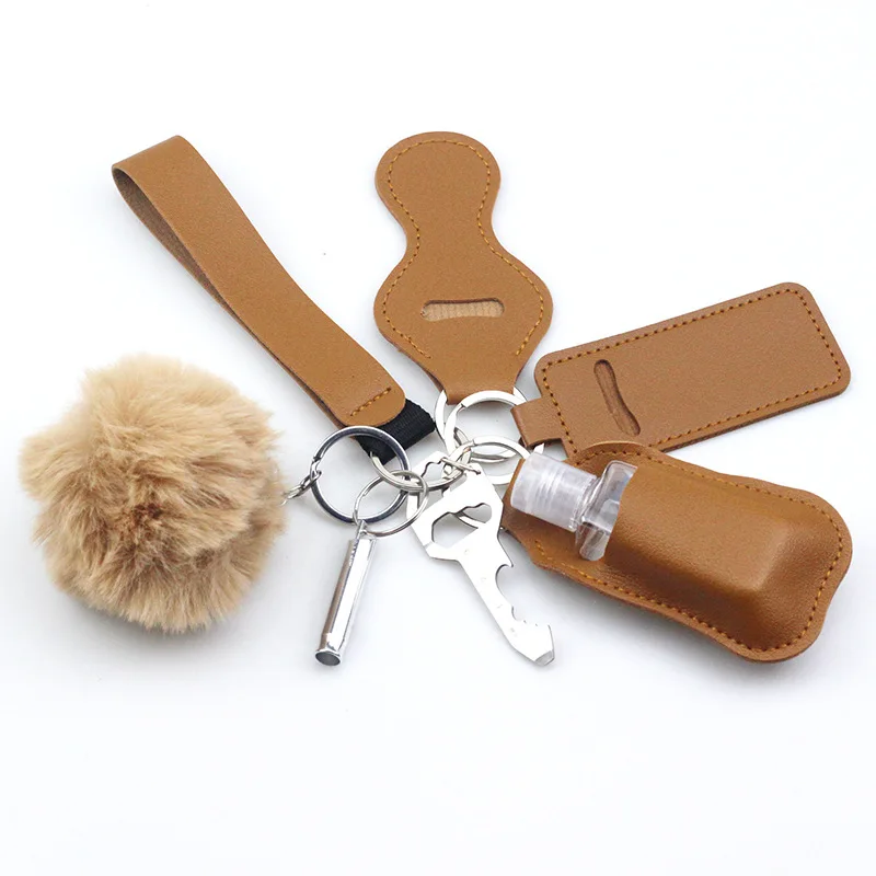 Factory Price 7pcs/set Customized Self Defense Keychain Set Safety Tool Key Chain Personal Protection Keychains For Women Kids