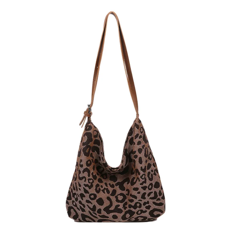 Leopard Print Large Capacity Large Bag Female 2022 New Trendy Net Red Retro Single Shoulder Underarm Bag Wholesale Tote Message