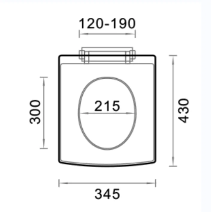 UK style one button and quick release pp square toilet seat