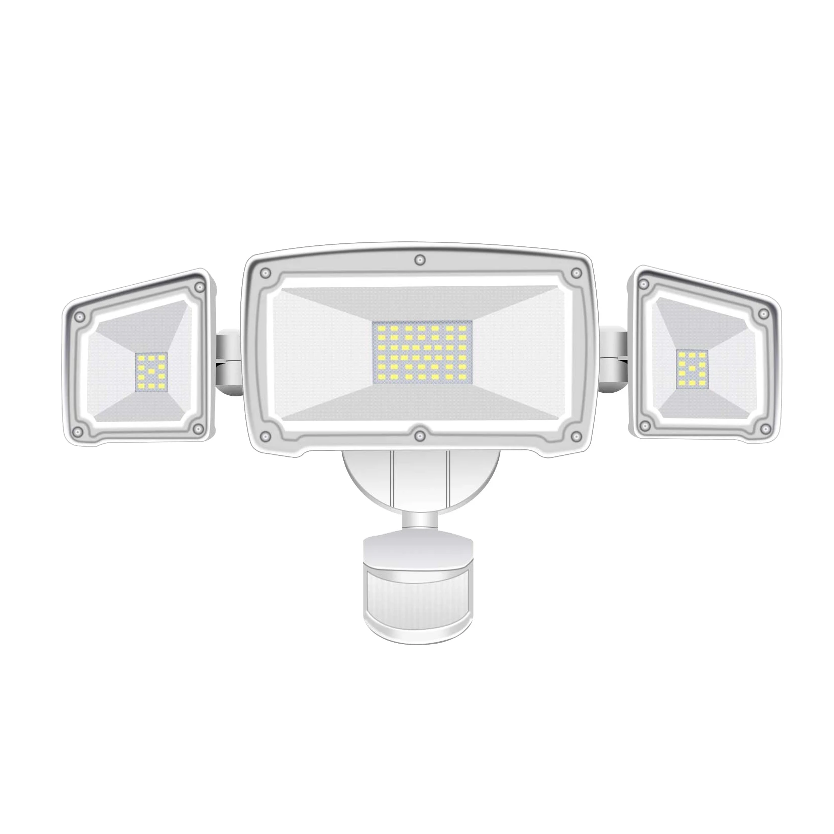 Outdoor Waterproof IP65 photocell sensor 3 head adjustable range solar security led light