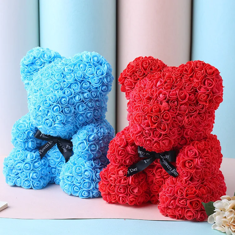 Подарок на день Святого Валентина 2019, ручная работа, 40 см, пенополиэтиленовый медведь, розовый медведь