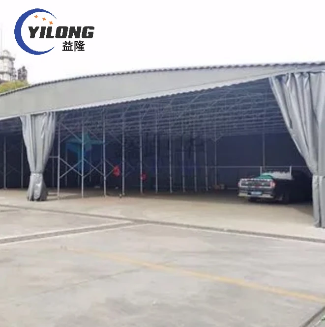 Easy installation canvas roof steel structure retractable portable folding garage