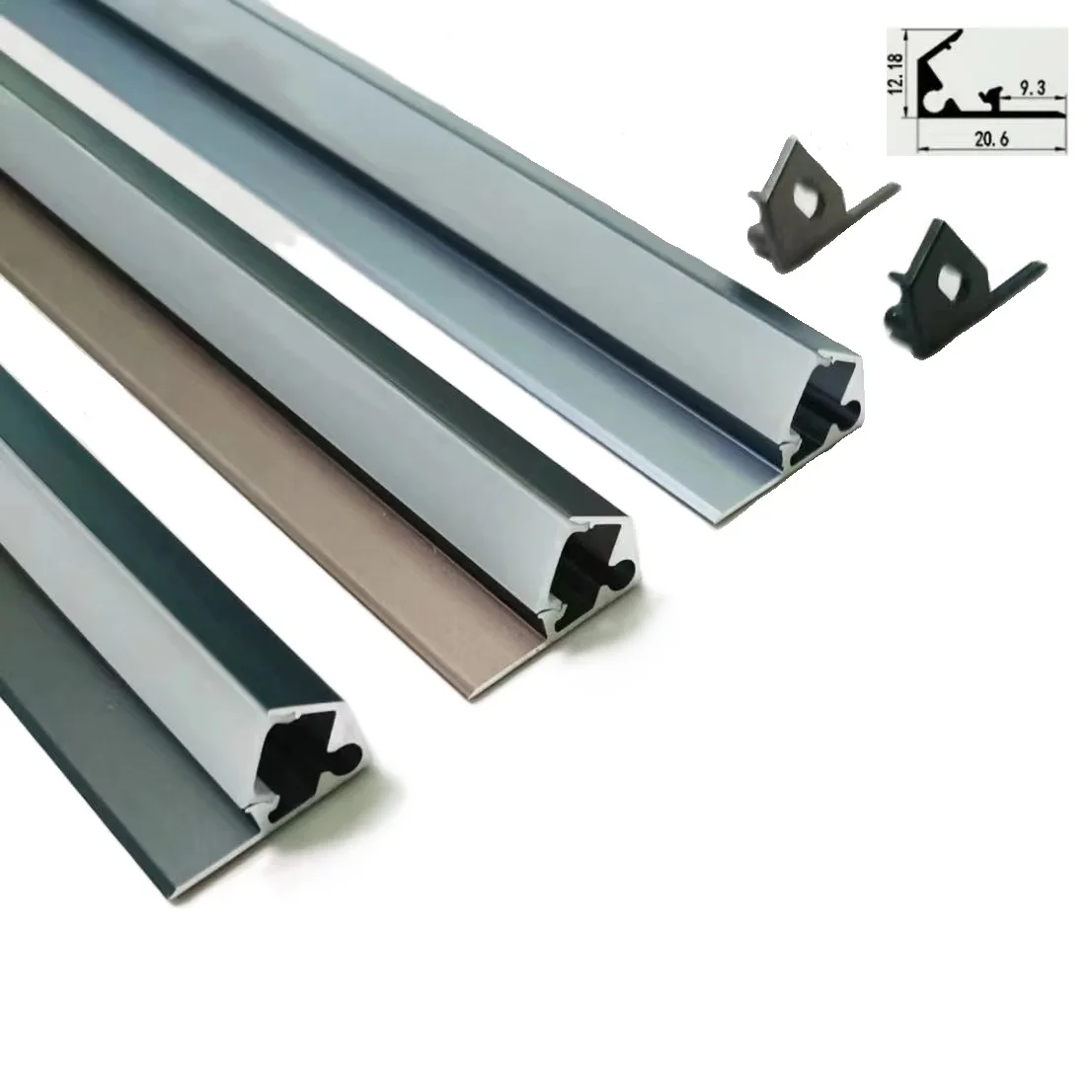 Indoor wardrobe decorative led cabinet corner linear strip light aluminum profile lighting