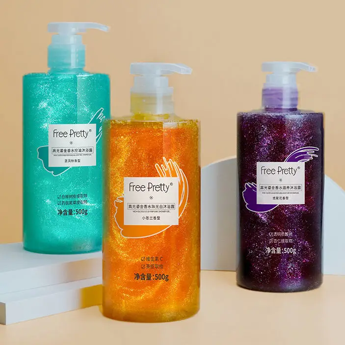 Частные этикетки духи запах против морщин увлажняющий отбеливающий гель для душа Роза пена ванны никотинамид