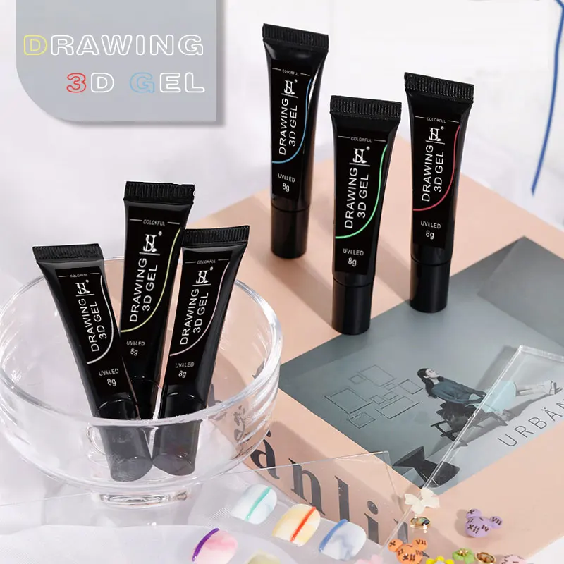 HS Korea Style DIY Modeling Nail Gel Nail Art Design 10 Colors 3D 5D Candy Gel Polish