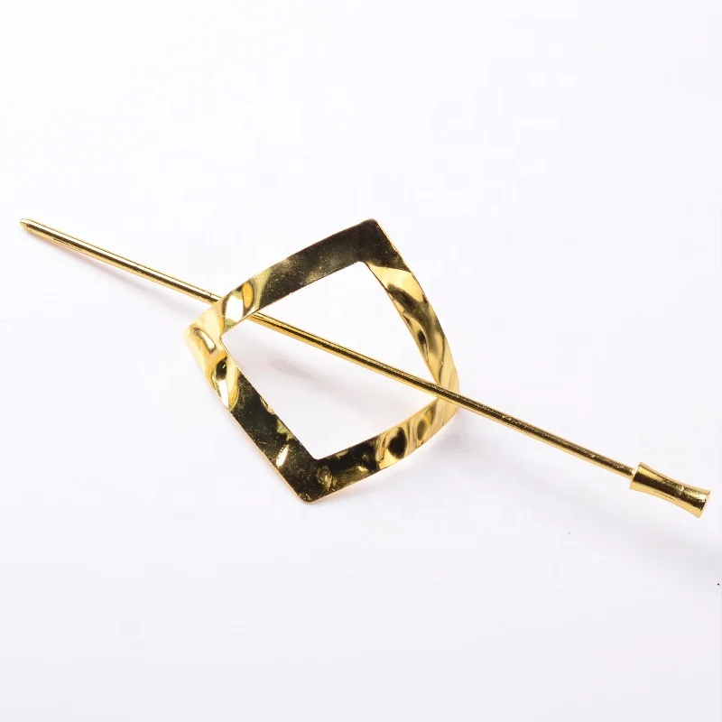 Beautiful Round Square Simple Geometric Metal Rose Gold Silver Chopsticks French Hair Chignon Pin Accessories Hair Chop Sticks